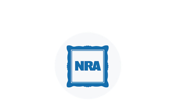 Blue Icon of a Framed NRA Logo